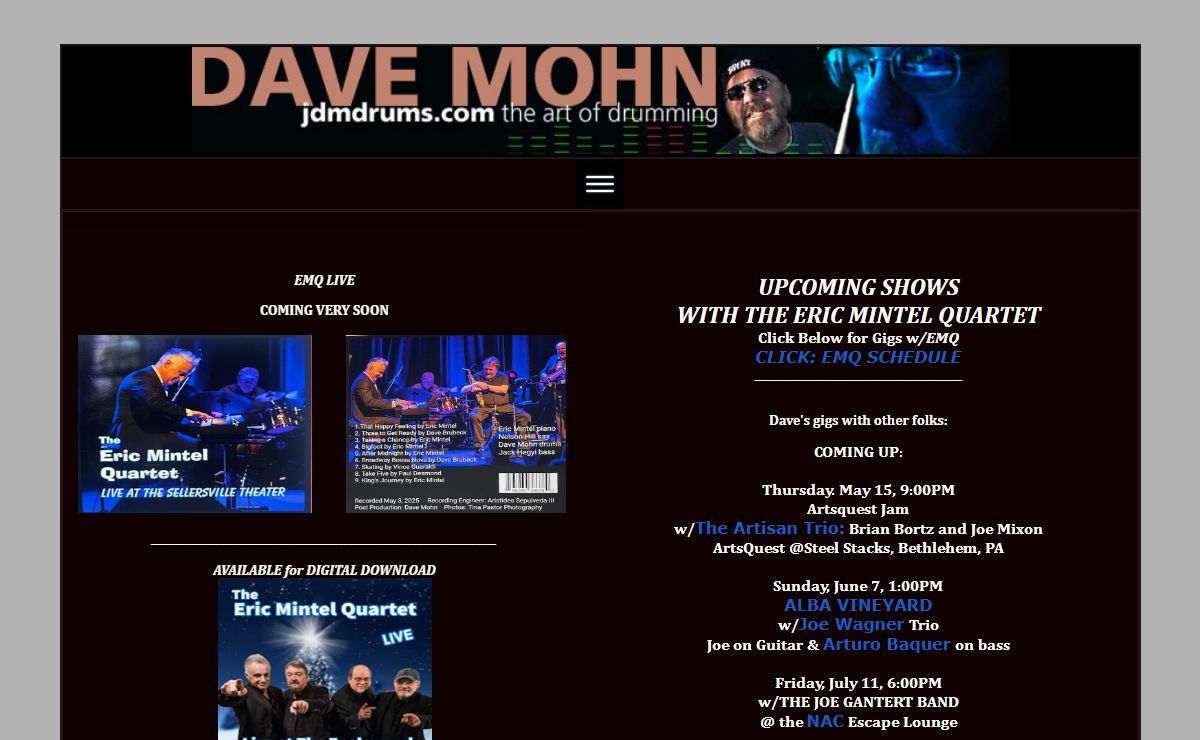 Dave Mohn, Drummer, jdmdrums.com