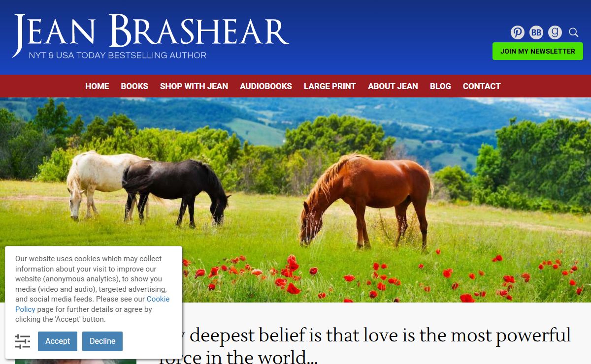 Author Jean Brashear | Powerful Romance Straight from the Heart