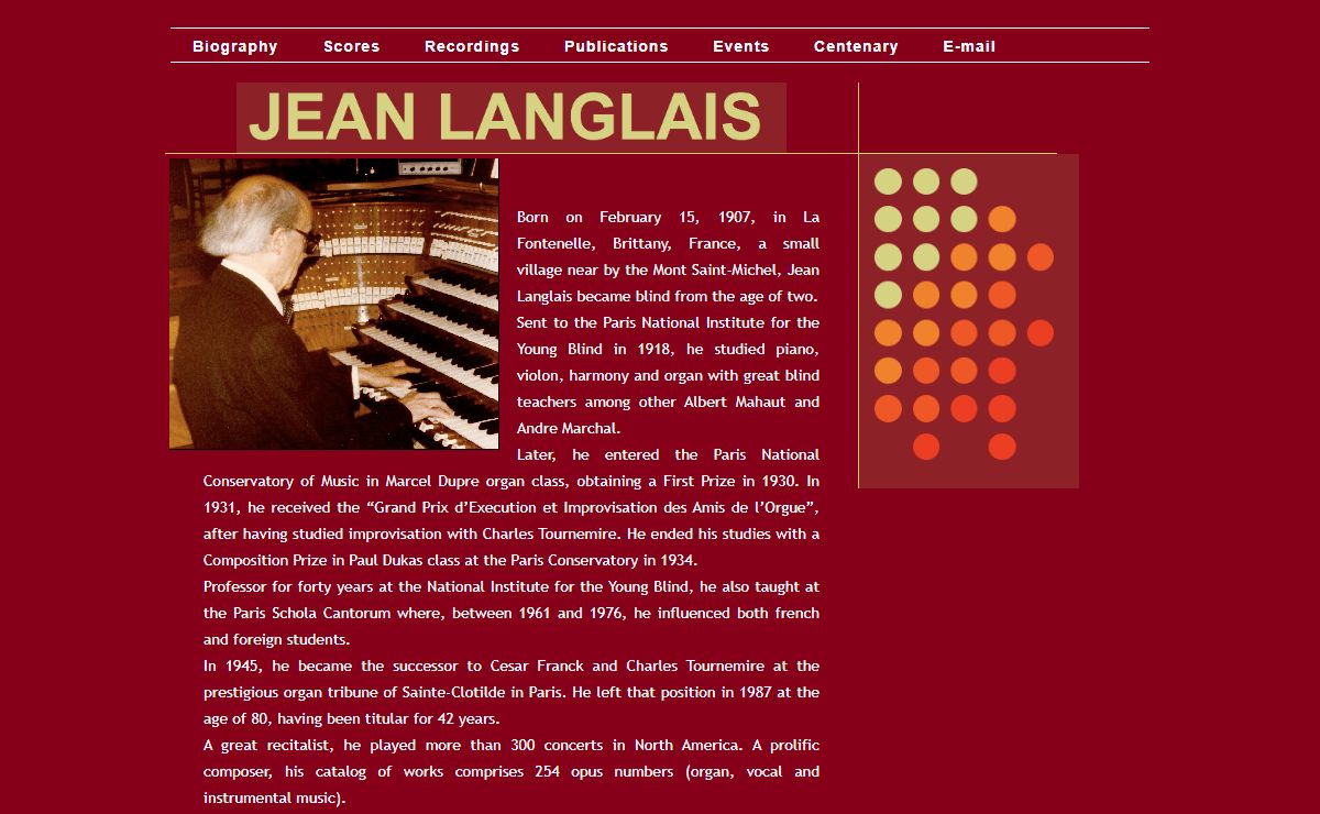 Jean Langlais Website