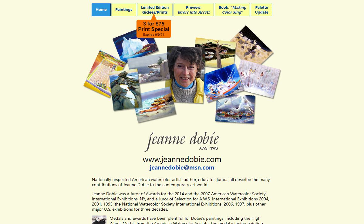 JeanneDobie.com - Jeanne Dobie, watercolorist and author recognized by the AWS and NWS