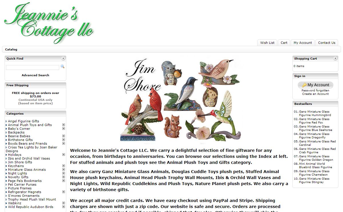 Jeannie's Cottage : Fine giftware for any occasion, stuffed animals, figurines and plush toys