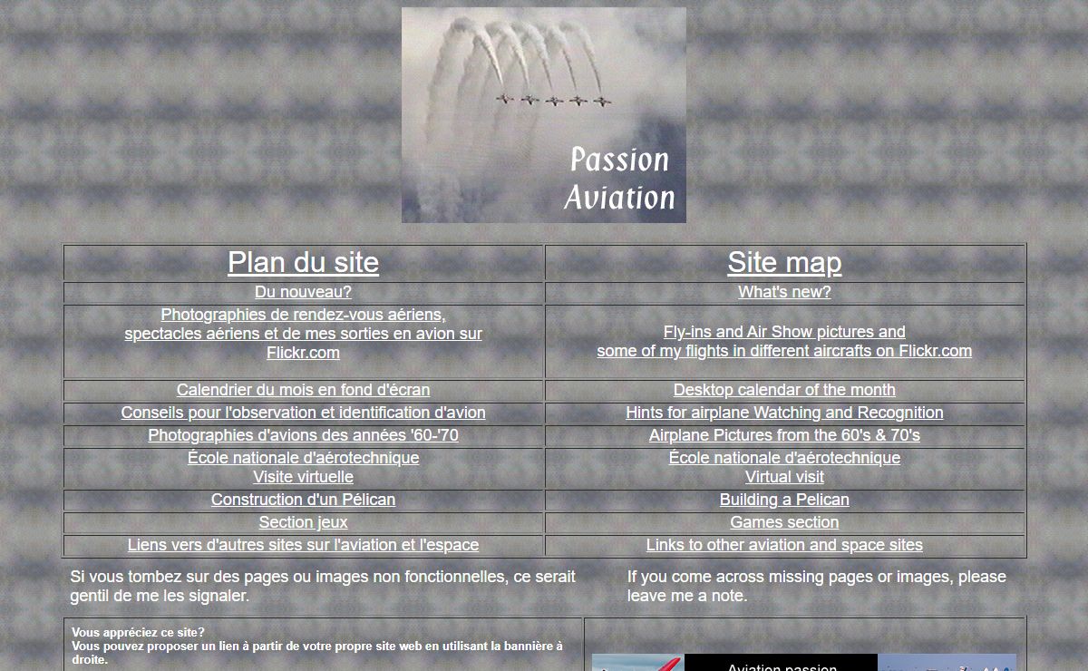 Liens sur l'aviation / Aviation Web Links