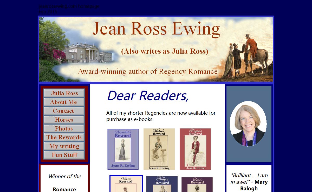 Jean Ross Ewing Regency Romance Author