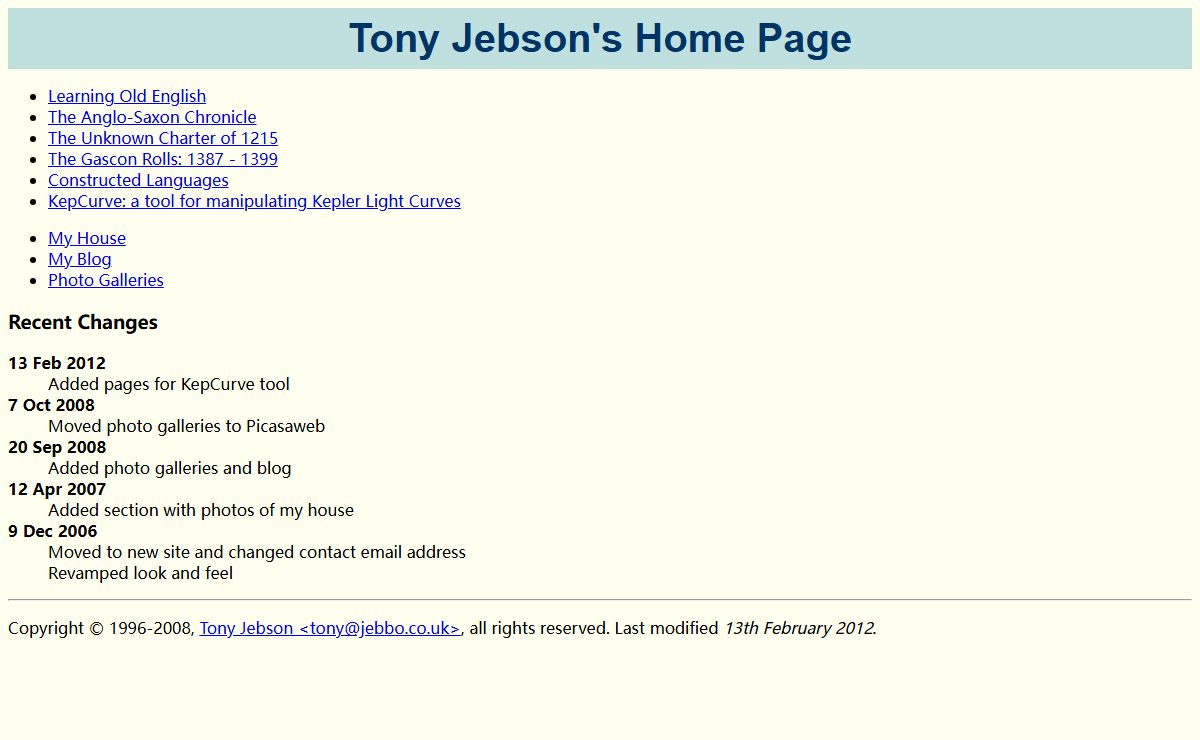 Tony Jebson's Home Page
