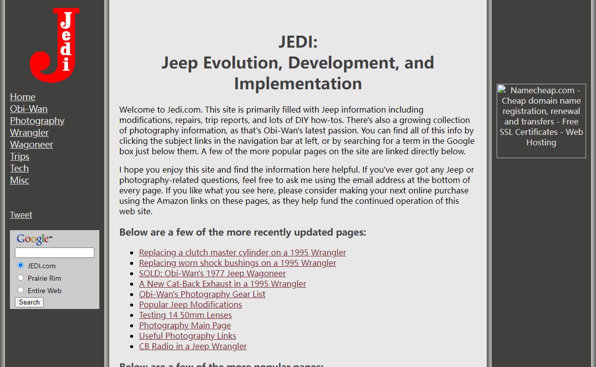 Jedi.com: Jeep Evolution, Development, and Implementation