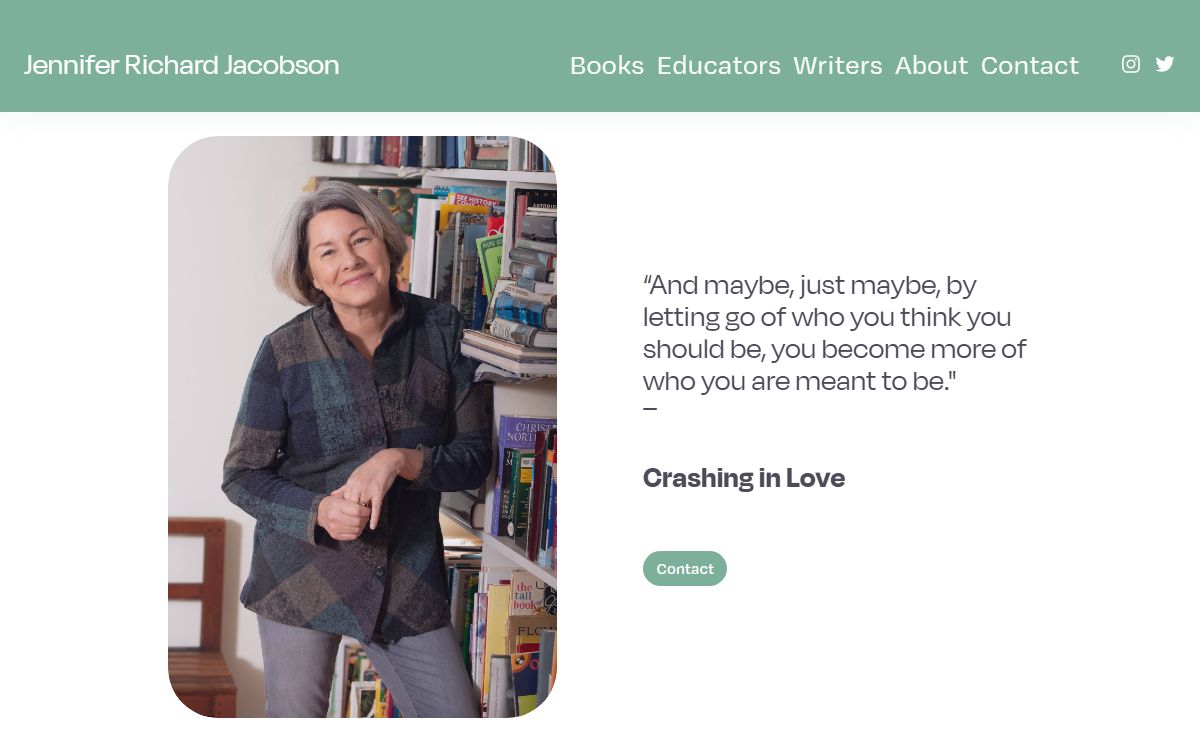 Jennifer Richard Jacobson is a children's author, presenter, and writing coach.