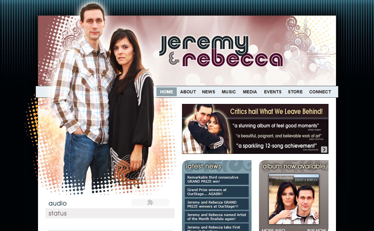 ((( JEREMY and REBECCA ))) Home :: Official website of singer-songwriter duo :: Debut album, What We Leave Behind, now available!
