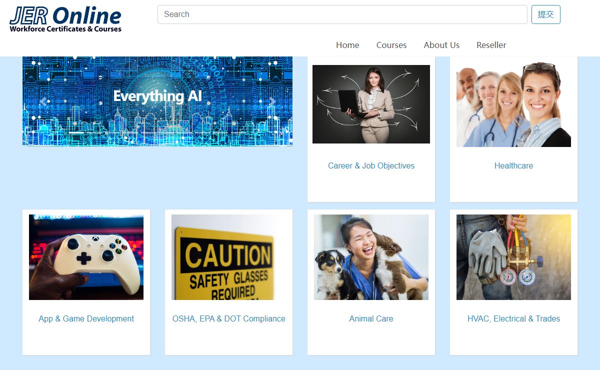 JER Online | Continuing Workforce and Technical Education Certificates and Courses