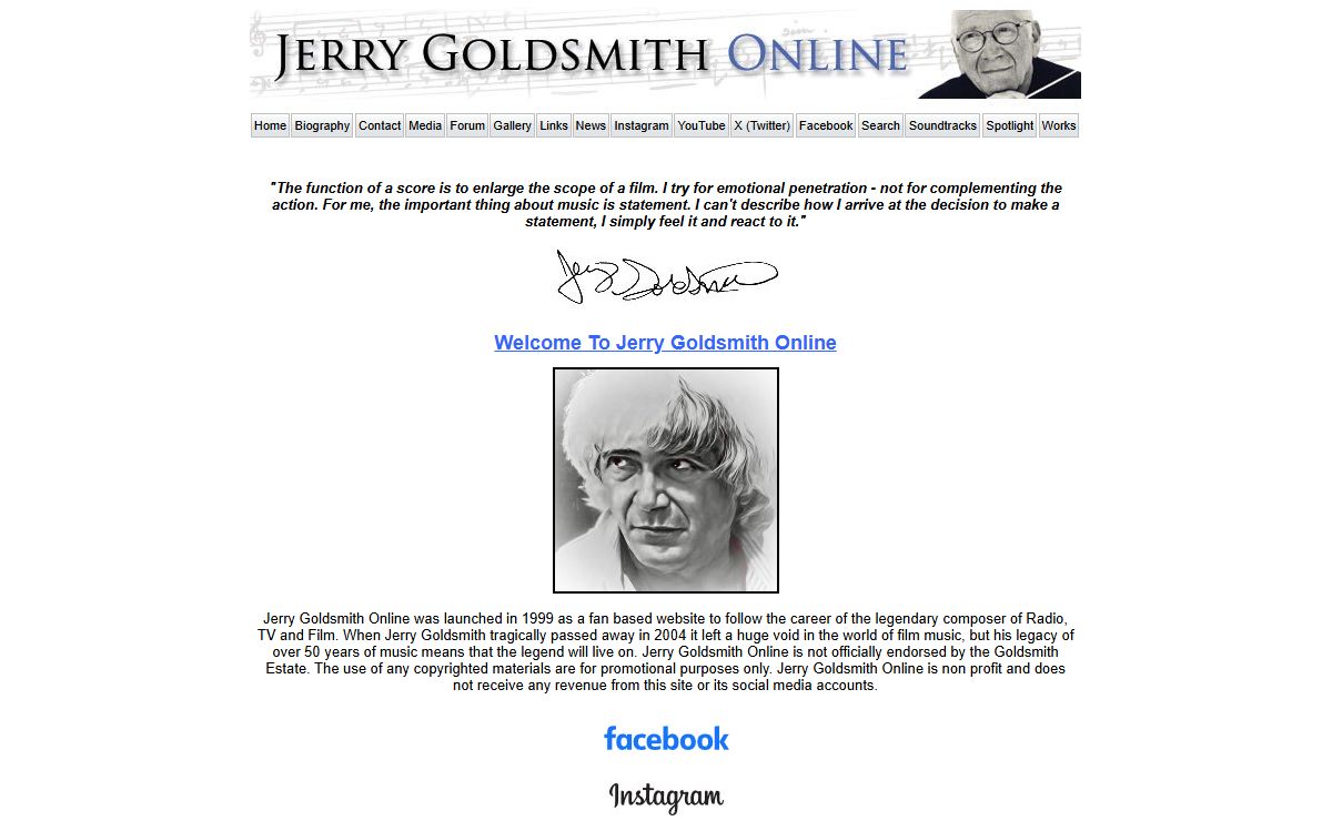 Jerry Goldsmith Online - In Memory Of Jerry Goldsmith 1929 - 2004