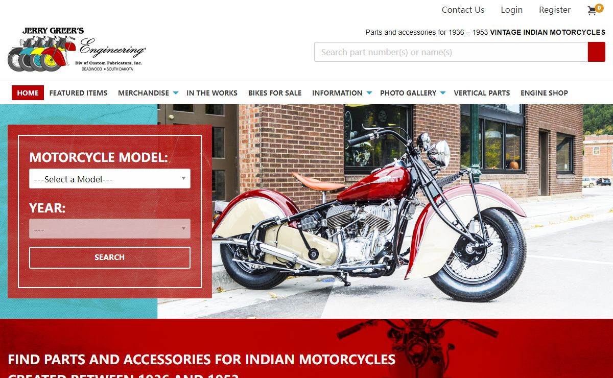 Vintage Indian Motorcycle Parts - Jerry Greer's Engineering