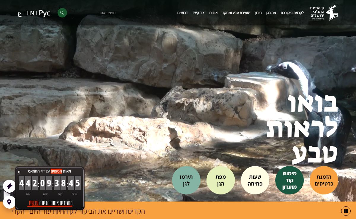 גן החיות התנ"כי בירושלים - דף הבית