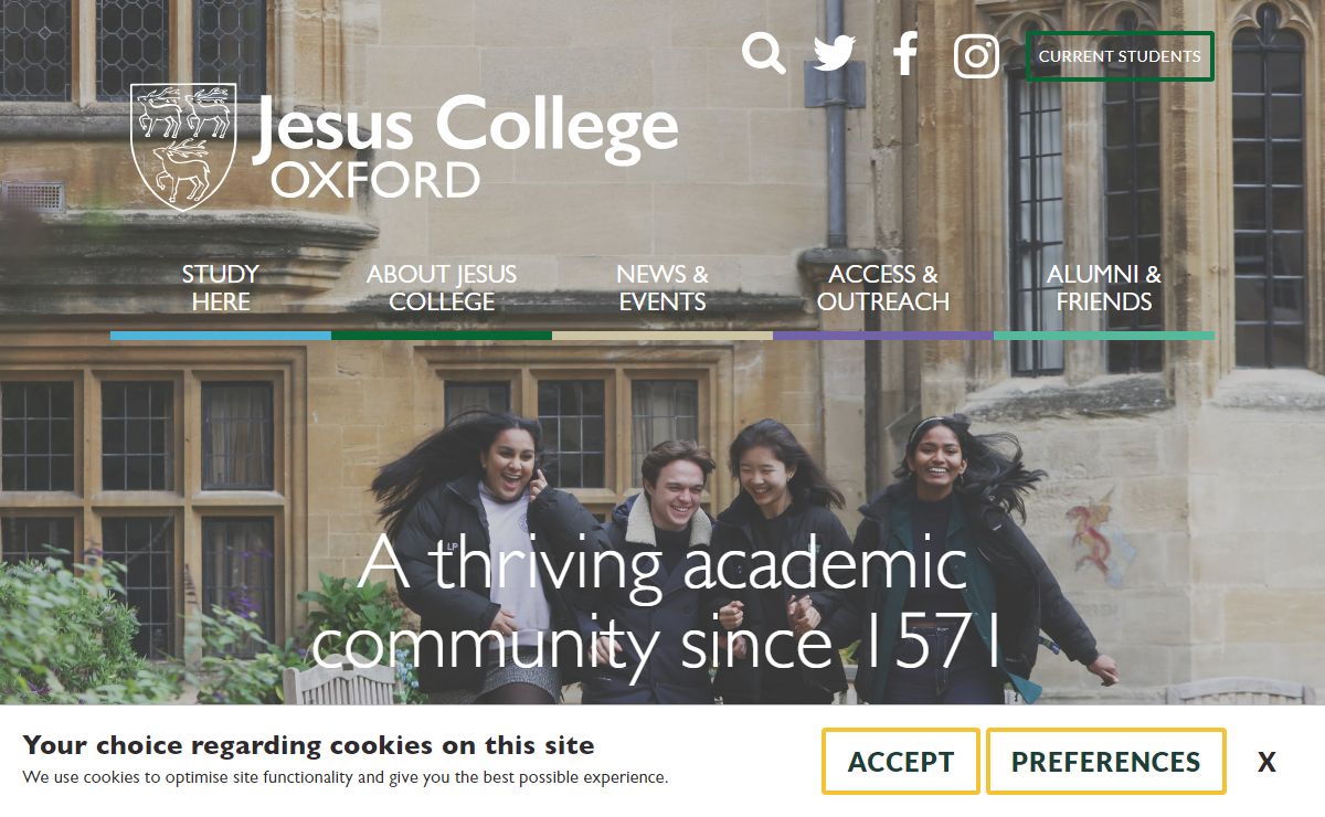 Home page - Jesus College Welcome to Jesus College Oxford