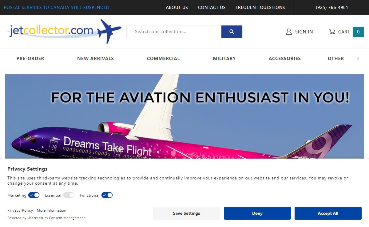 JetCollector.com - Top quality diecast collectible airplane models