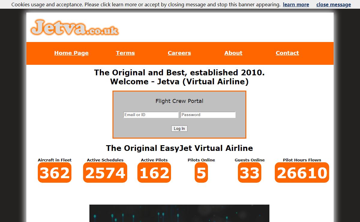 EasyJet Virtual Airline for Flight Simulators - established 2006. Welcome - Jetva.co.uk