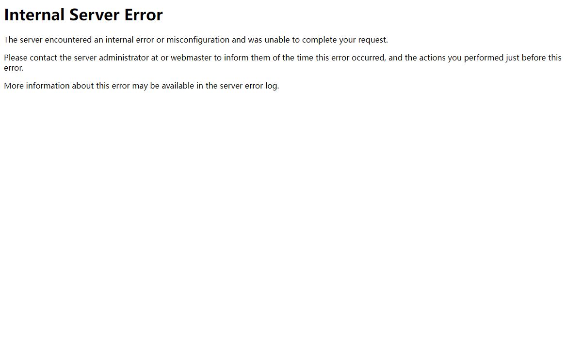500 Internal Server Error