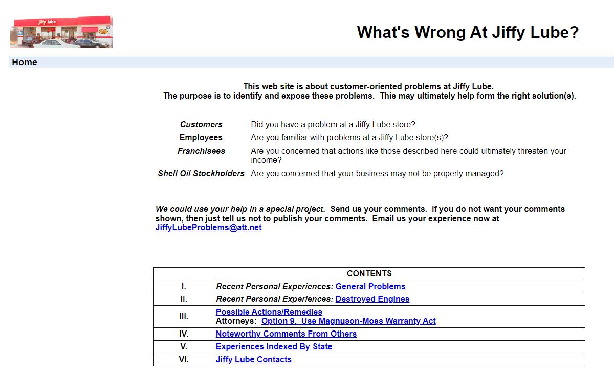 What's Wrong At Jiffy Lube? Learn remedies. Add your experience.