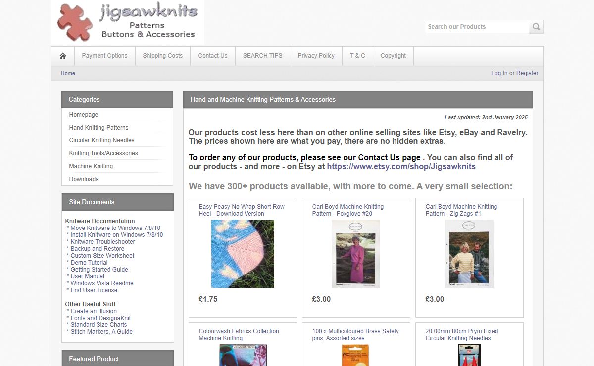 Hand and Machine Knitting Patterns & Accessories - Jigsawknits UK