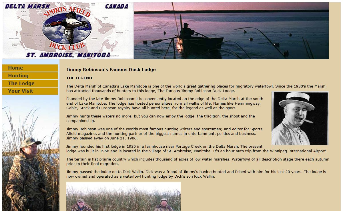 Jimmy Robinson's Famous Duck Lodge on the Delta Marsh