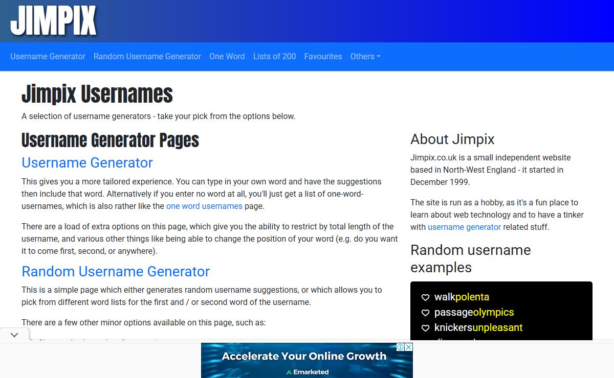 Jimpix Usernames