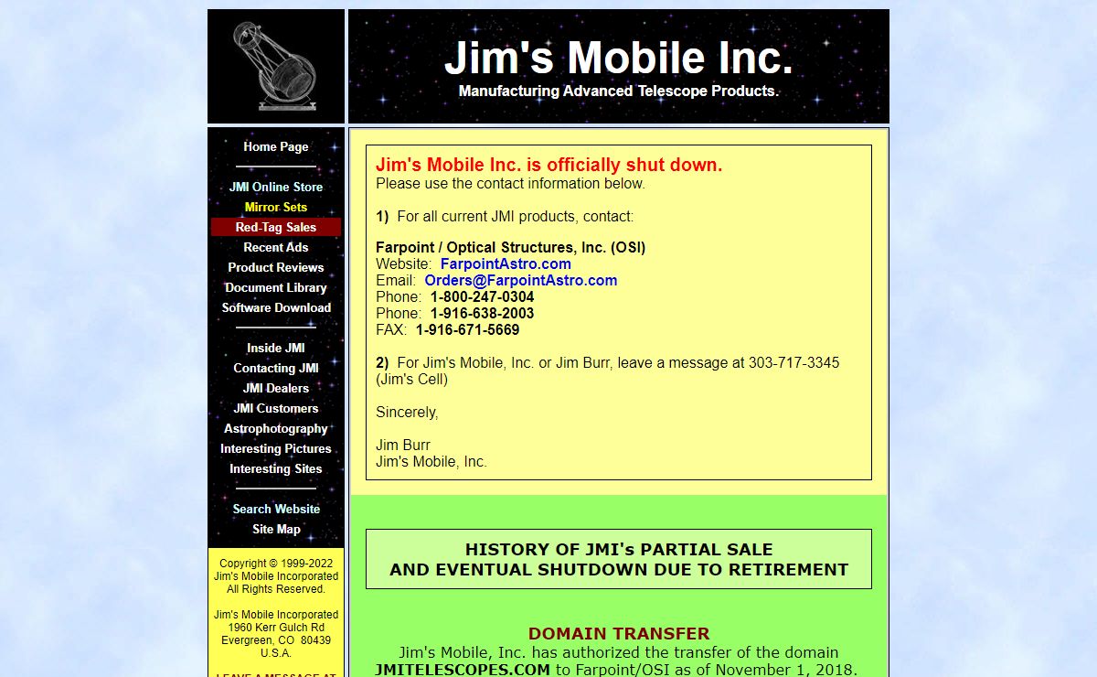 Official Website for JMI Telescopes (Astronomical Telescopes and Aftermarket Telescope Accessories)