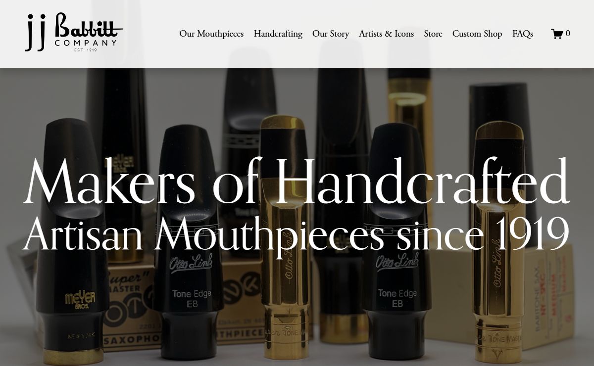 JJ Babbitt Company | Handcrafted Saxophone & Clarinet Mouthpieces (Meyer, Otto Link, Hite)