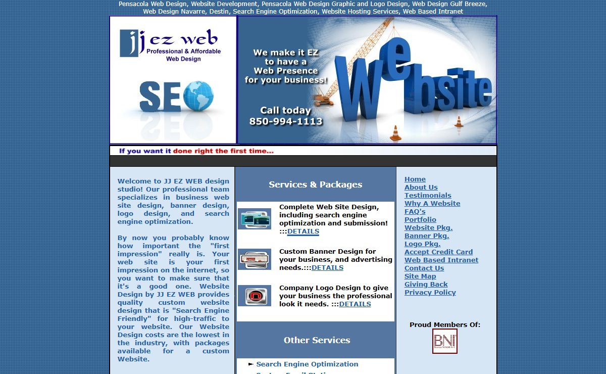 Pensacola Web Design | JJ EZ Web Solutions Pensacola Web Design Development Pensacola Gulf Breeze Web Design Ft. Walton Beach Destin Navarre