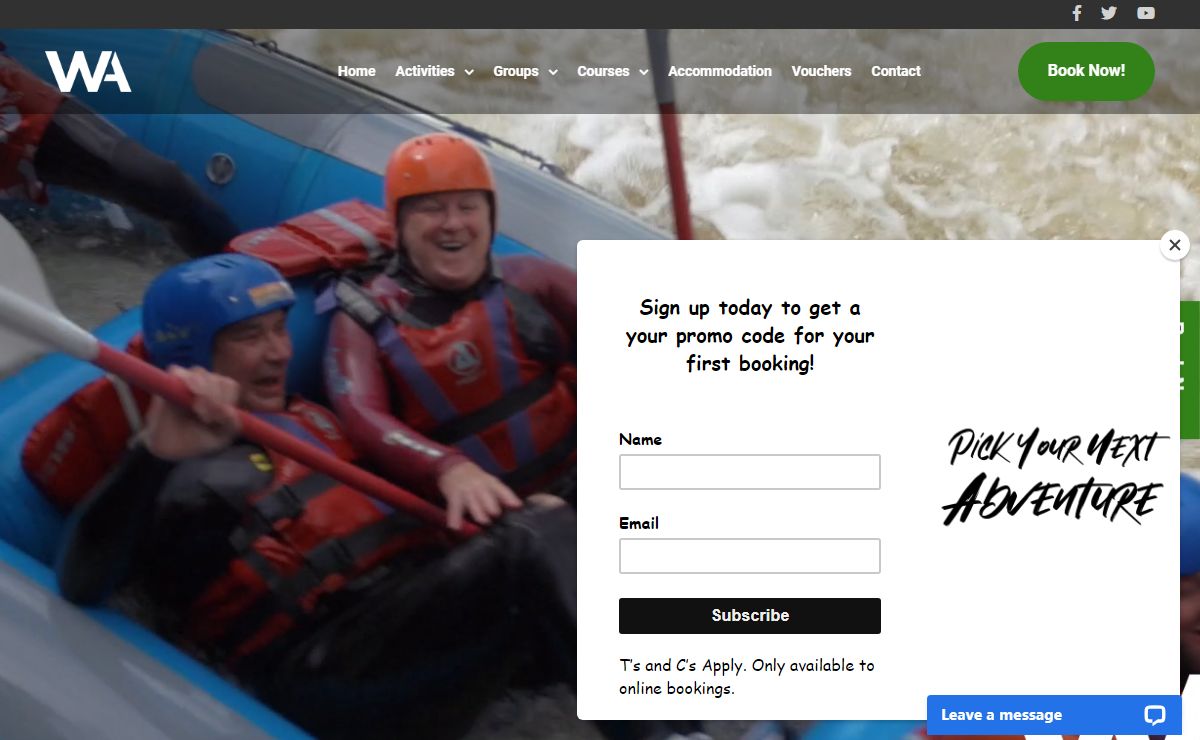 White Water Active Outdoor Adventure Activities White Water Rafting, Gorge Walking, kayaking, Climbing and more in Llangollen UK