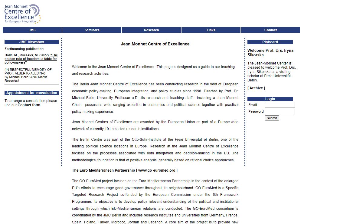 Jean Monnet Centre of Excellence <!-- | Freie Universit�t Berlin -->