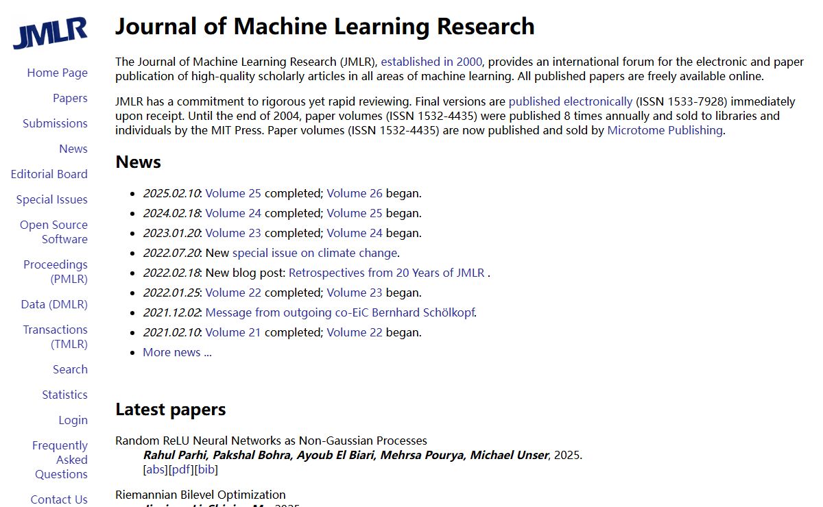 Journal of Machine Learning Research