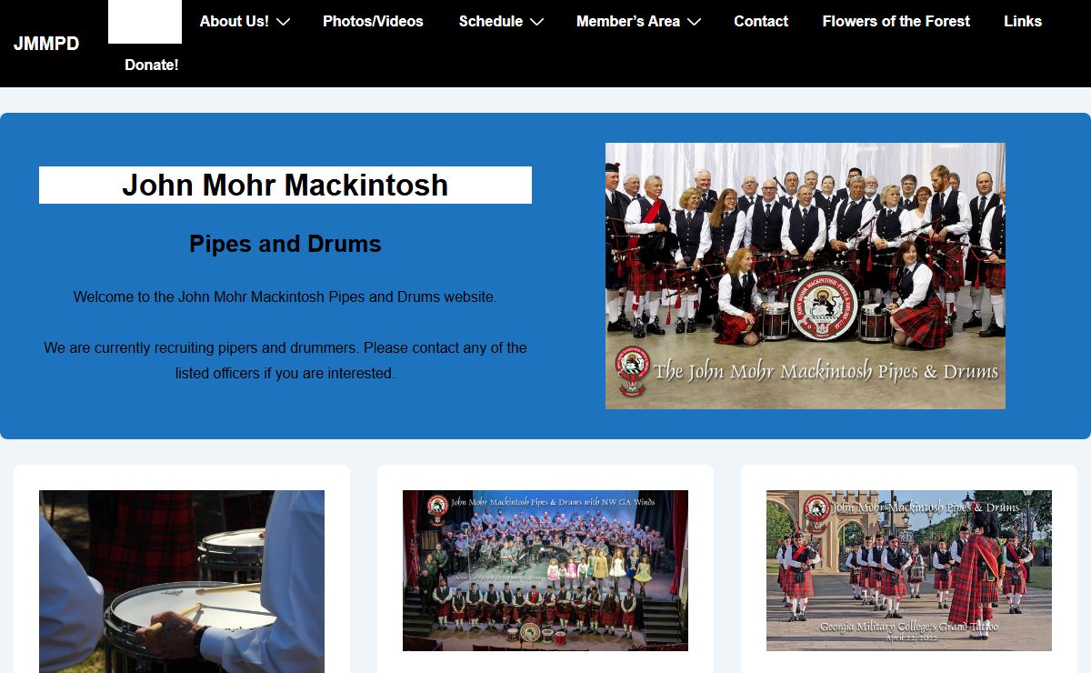 JMMPD – John Mohr MacKintosh Pipes and Drums