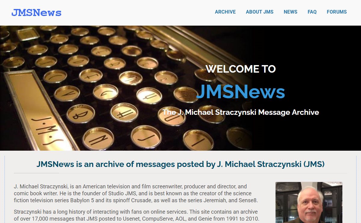 JMSNews - Archive of messages posted by J. Michael Straczynski