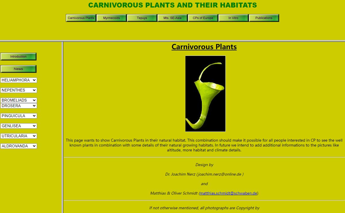 Carnivorous Plants and their habitats