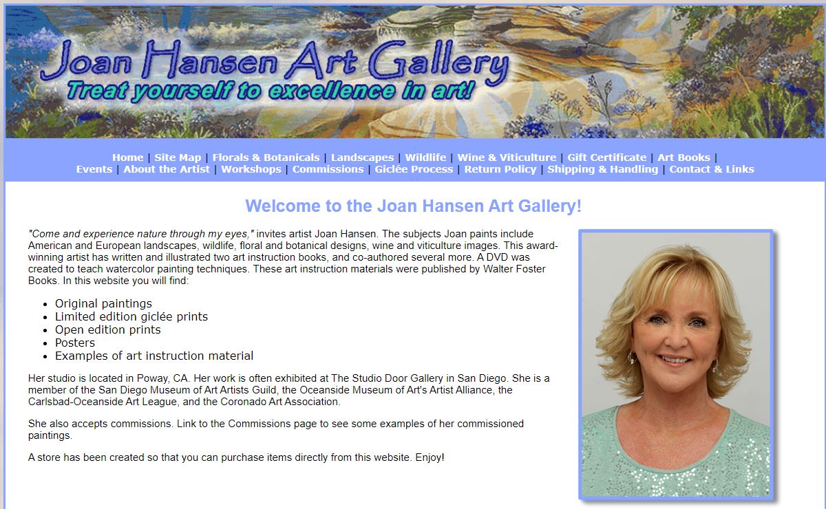 Joan Hansen Art Gallery ... Online store for original paintings, prints and more.