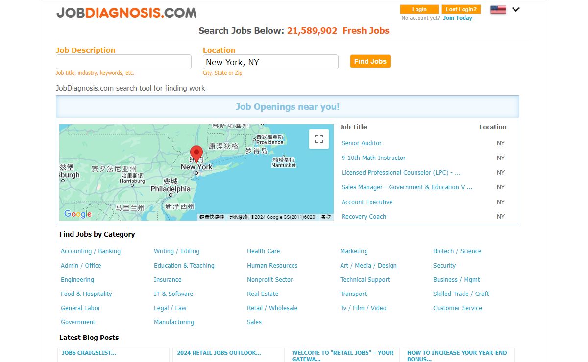 JobDiagnosis.com Jobs Search