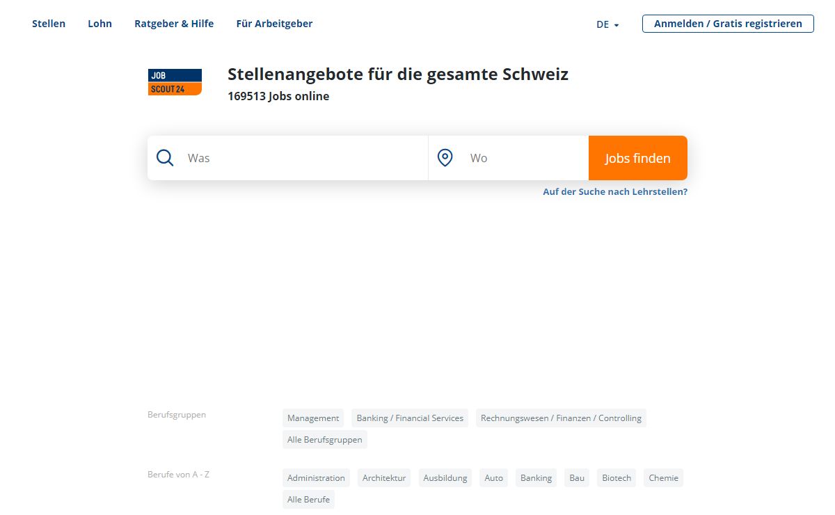 Jobs Schweiz Stellen Stellenangebote Job CH - Jobscout24.ch