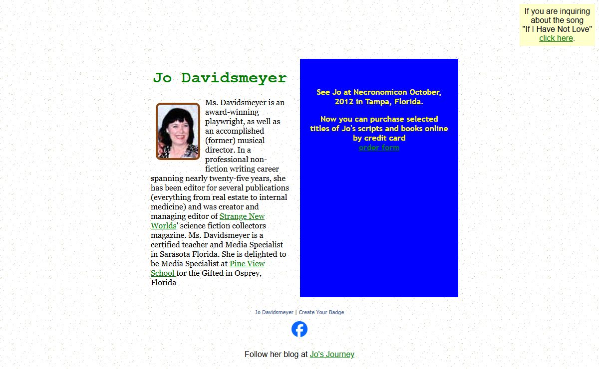 Jo Davidsmeyer - playwright and author