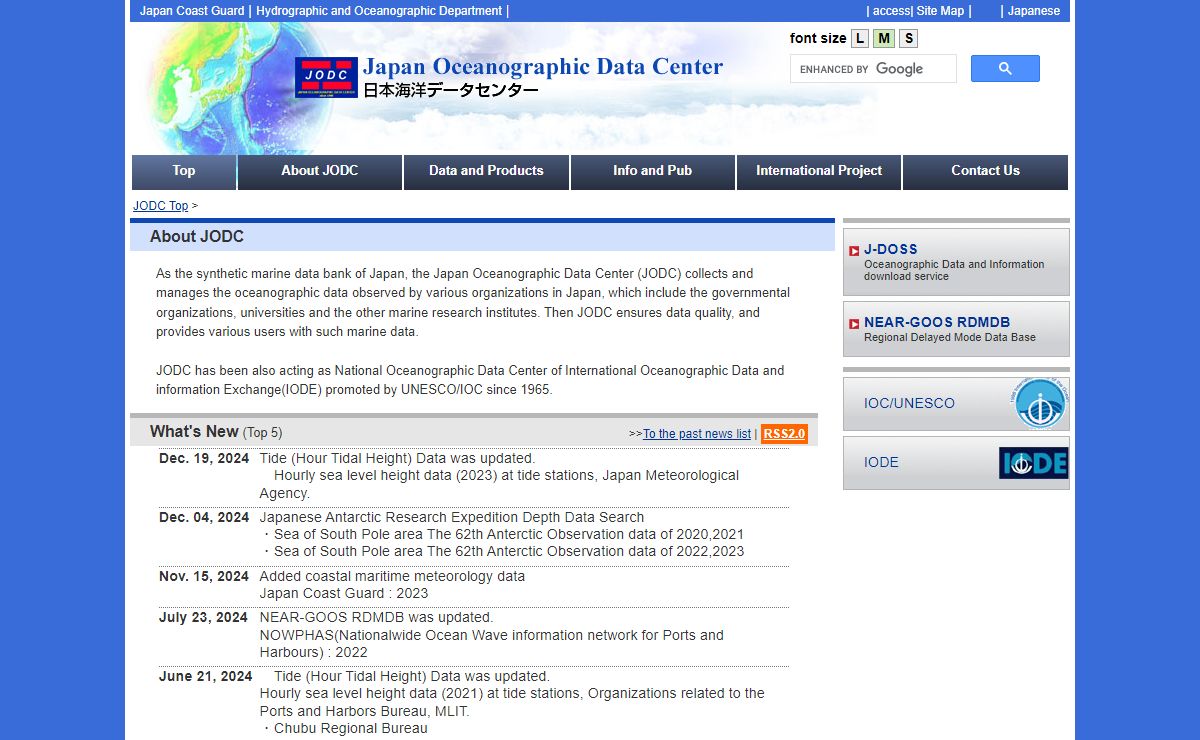 Japan Oceanographic Data Center : JODC