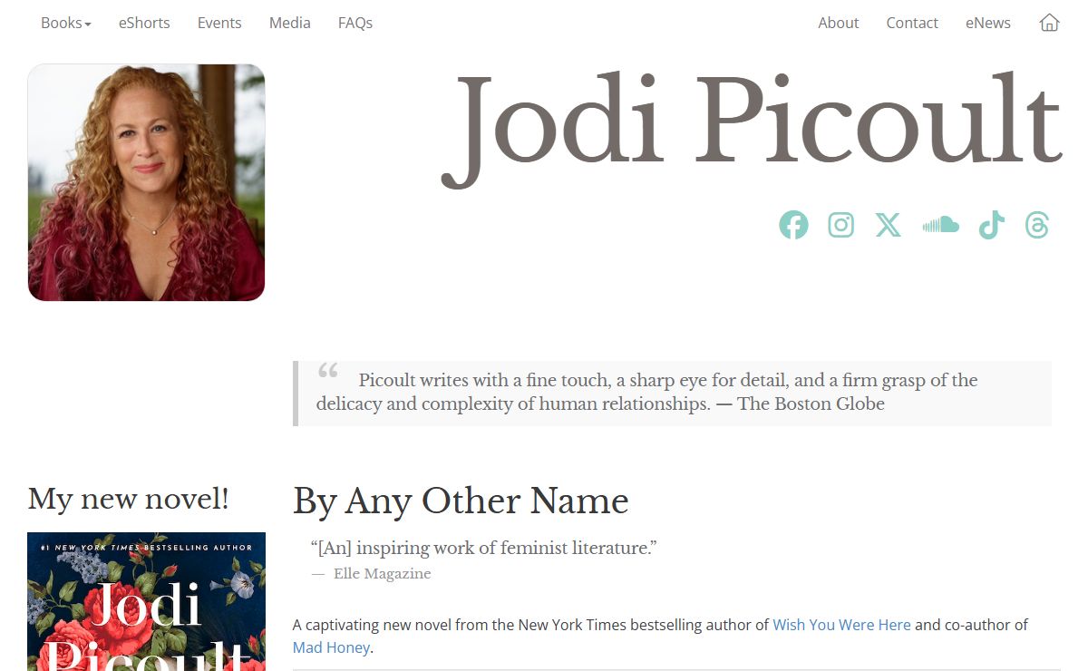 Jodi Picoult · novels about family, relationships, love, & more