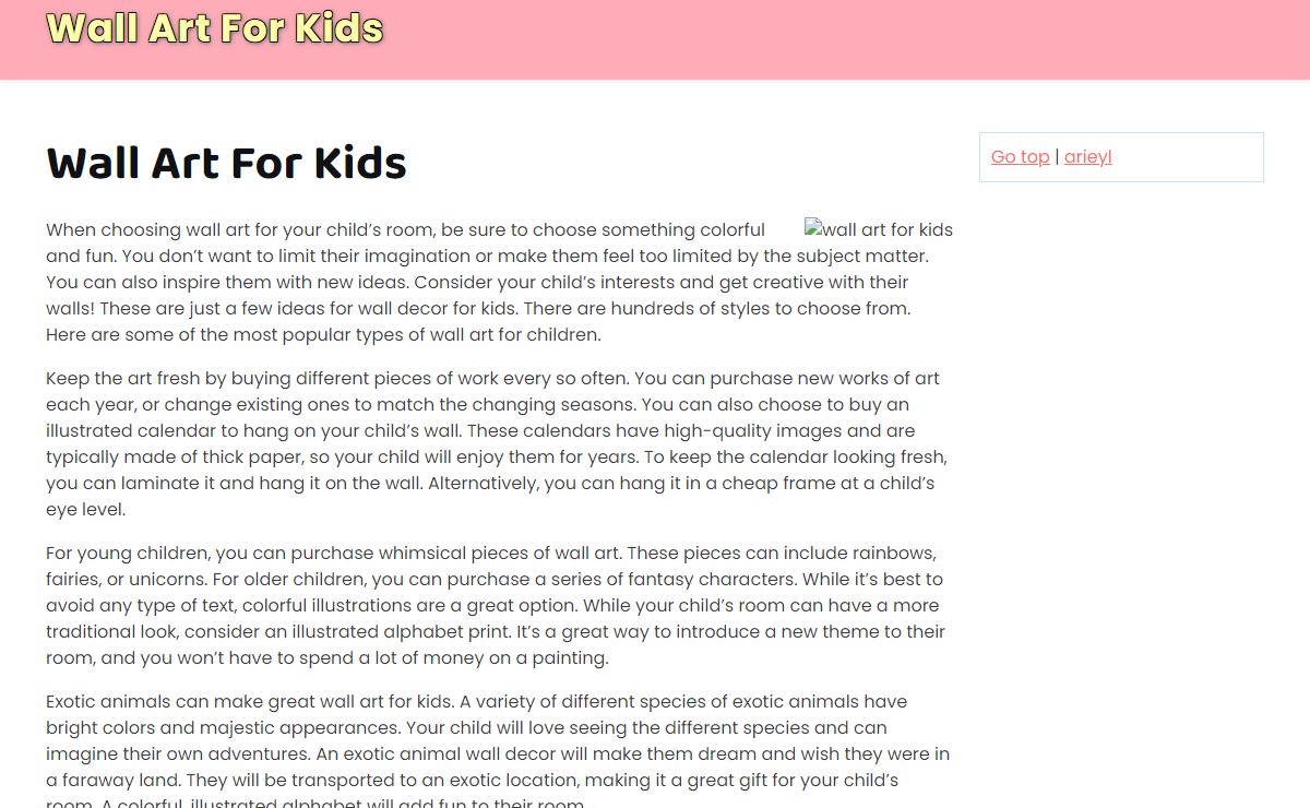 Wall Art For Kids