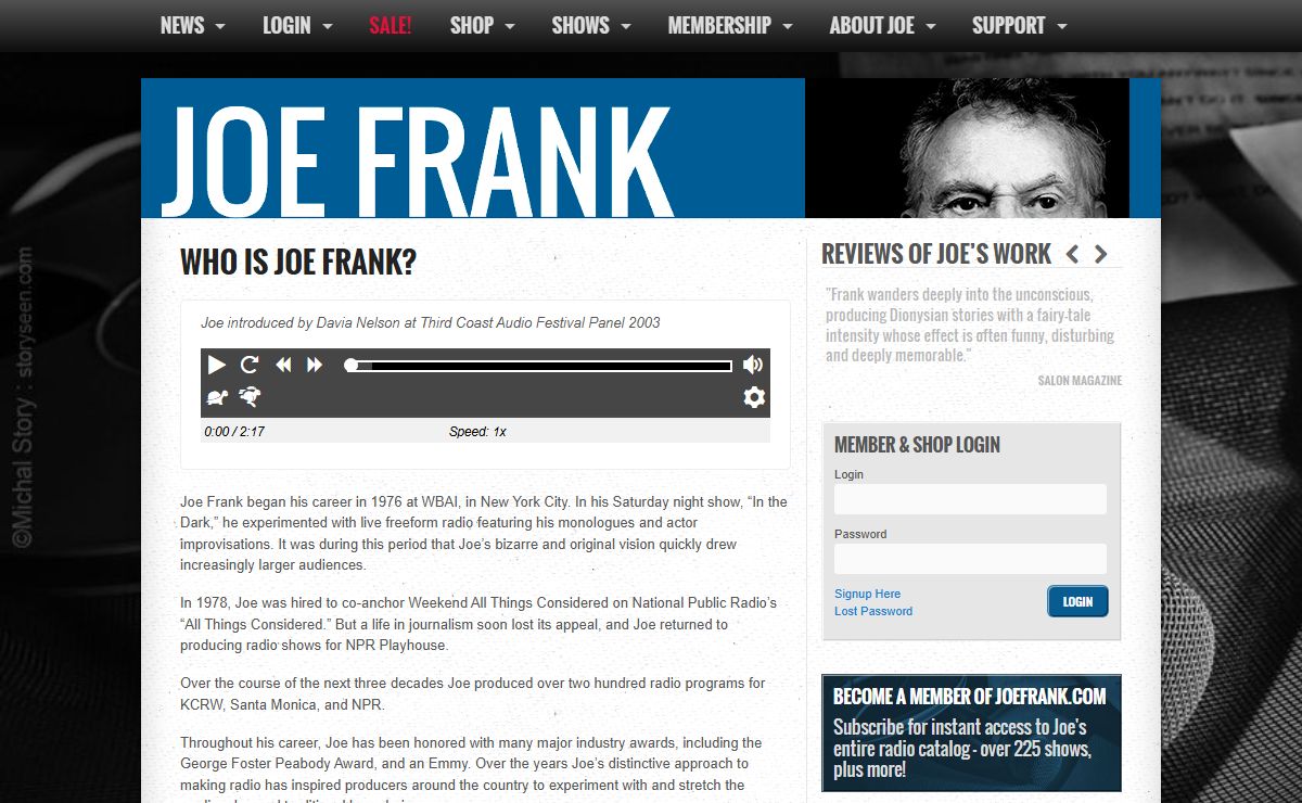 Joe Frank - The Official Website