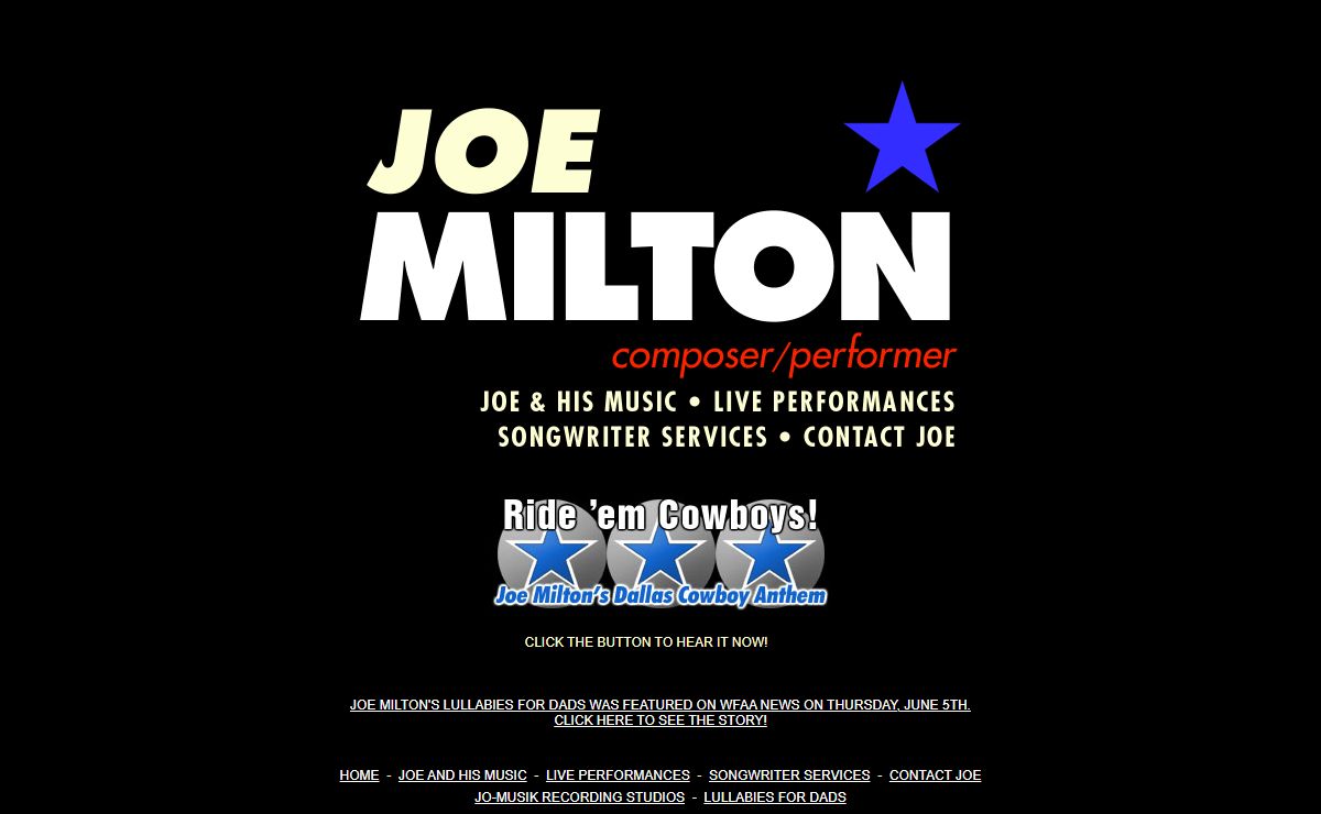 Joe Milton | Songwriter | Performer | Producer | Engineer | Dallas, Texas - USA