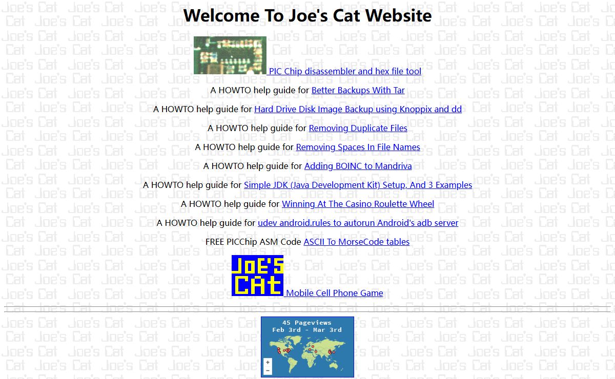 Joe's Cat Website