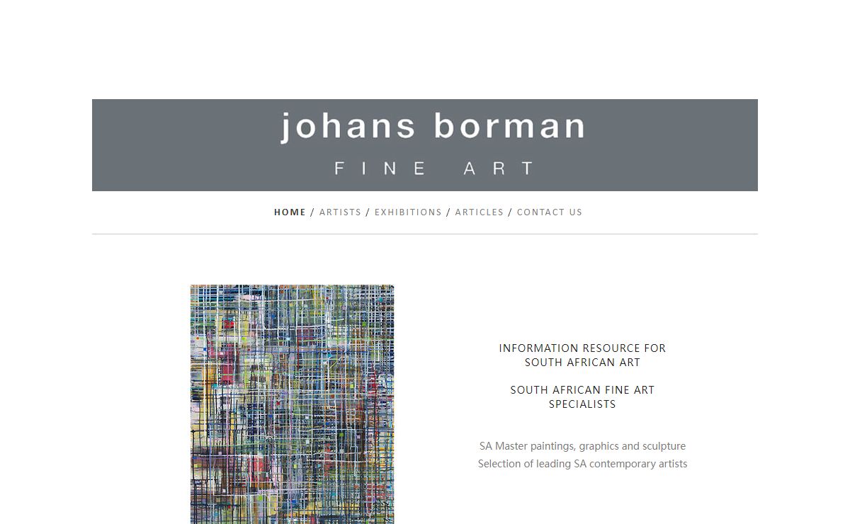 Johans Borman Fine Art / Information resource for South African Art