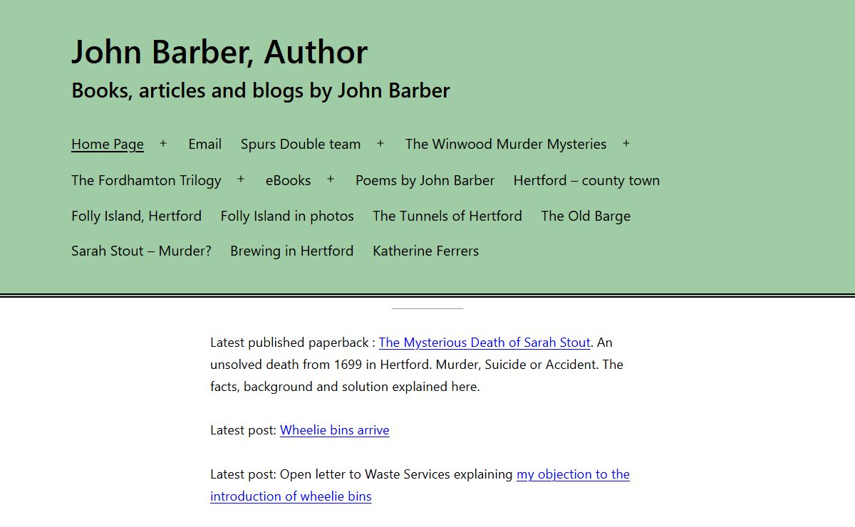 Links to books, articles and Hertford blog by John Barber