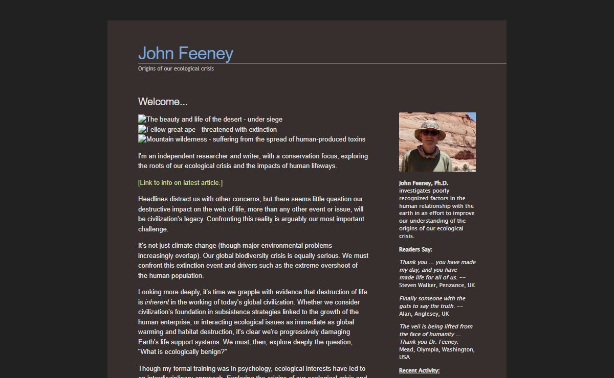 Front page - John Feeney