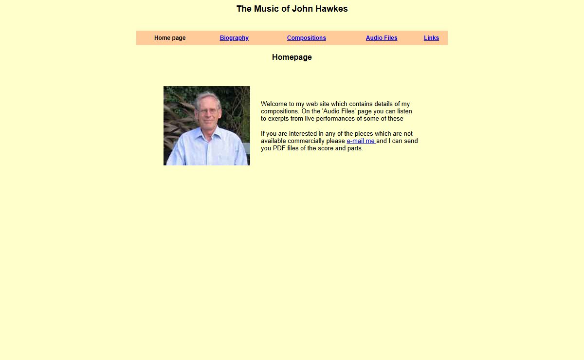 John Hawkes homepage