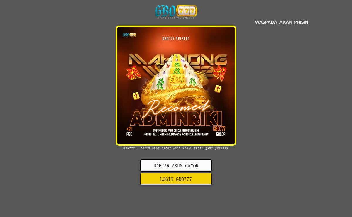 GBO777 - Situs Slot Gacor Asli Modal Kecil Jadi Jutawan