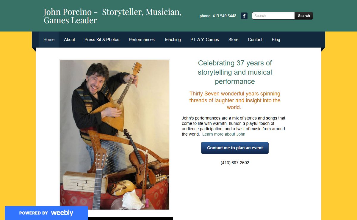 John Porcino -  Storyteller, Musician, Games Leader - Home