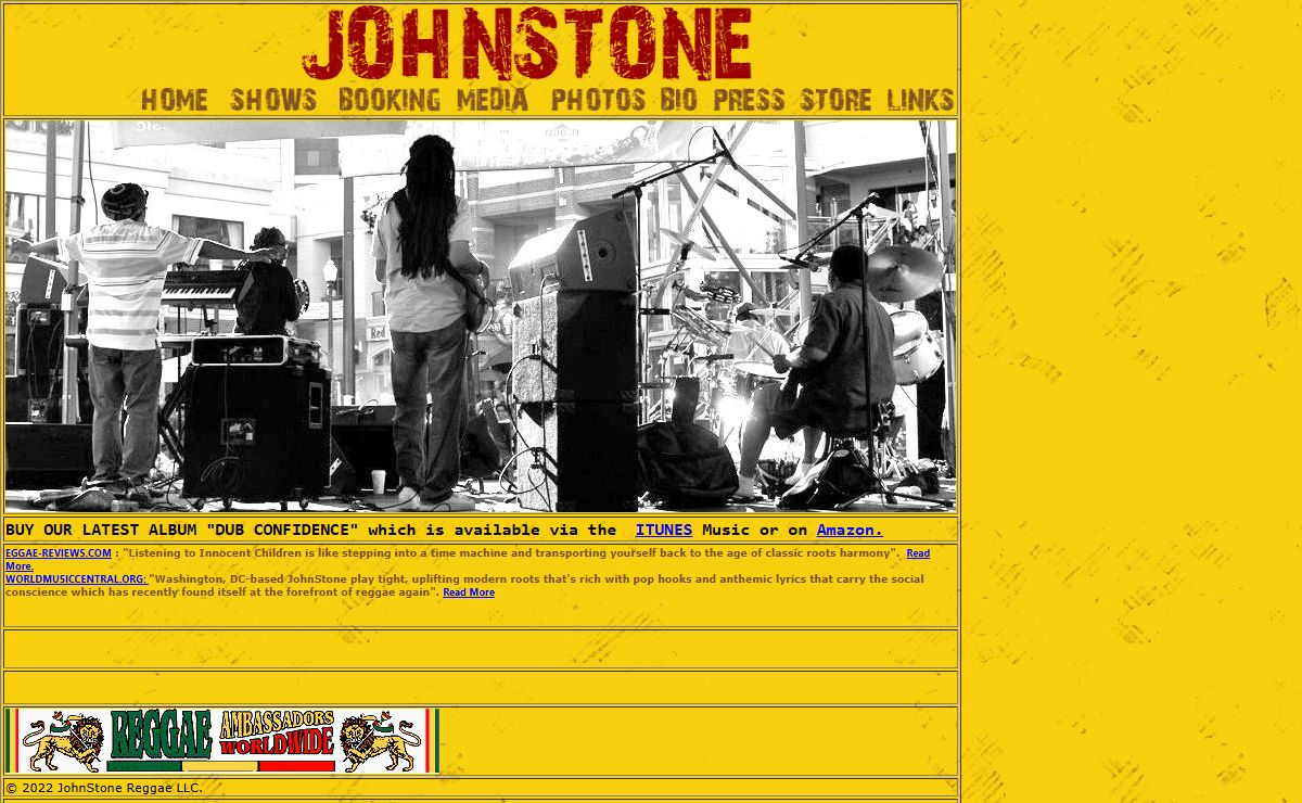 JohnStone Reggae Band - Original Roots Reggae Music from band based in Washington DC, San Francisco, CA, Northern Virginia and Maryland