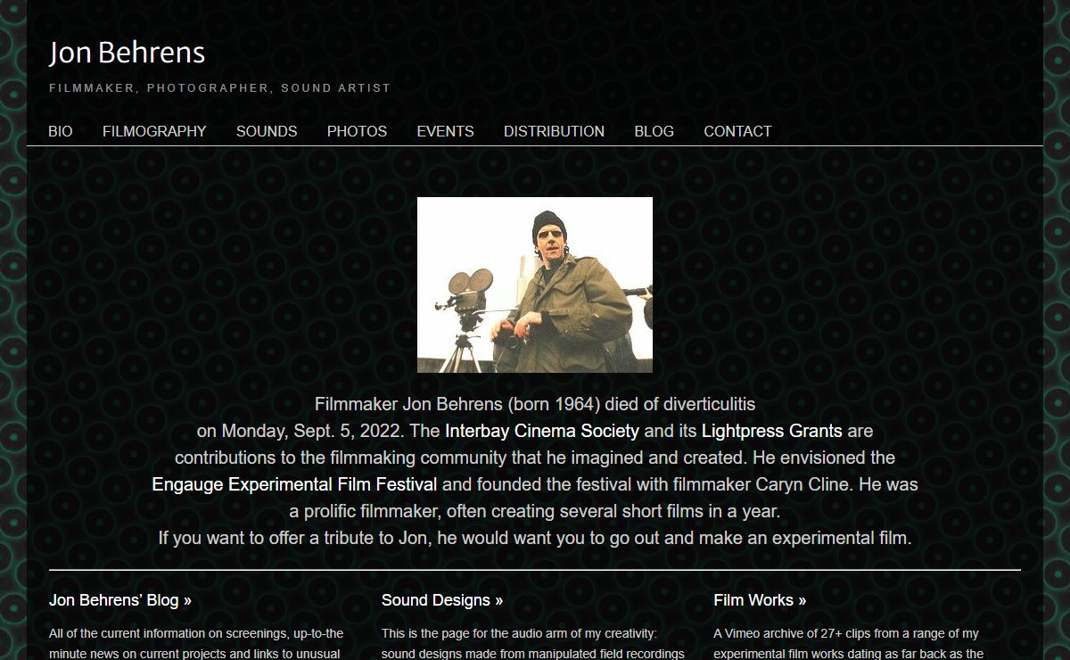 Jon Behrens – Filmmaker, photographer, sound artist